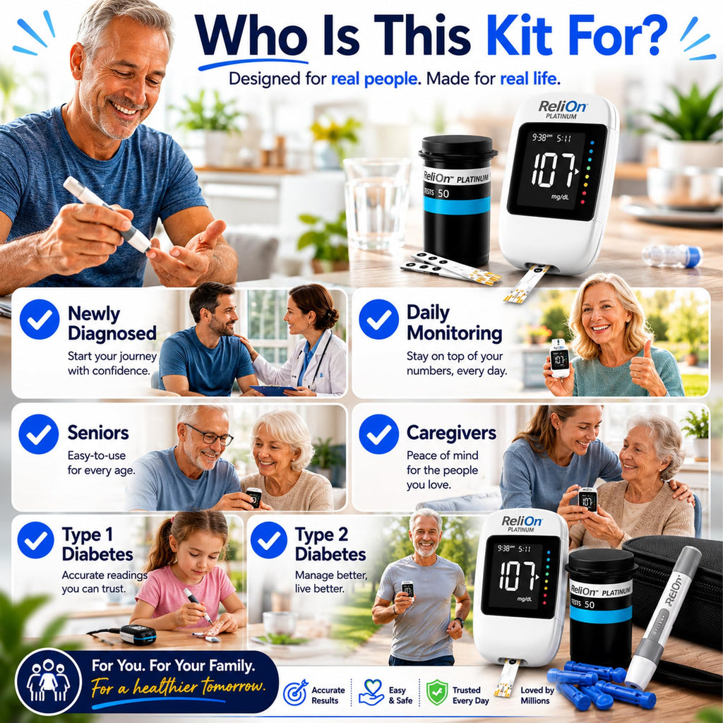 Blood Glucose Monitor Kit with 50 Test Strips C536