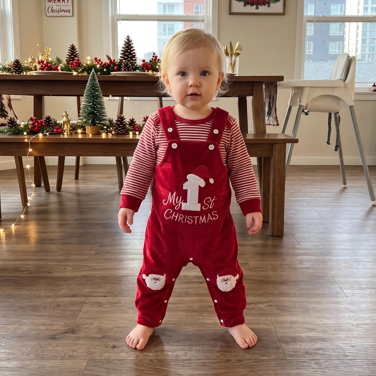 Christmas Baby Boy Outfit Romper Overalls Set Y7130