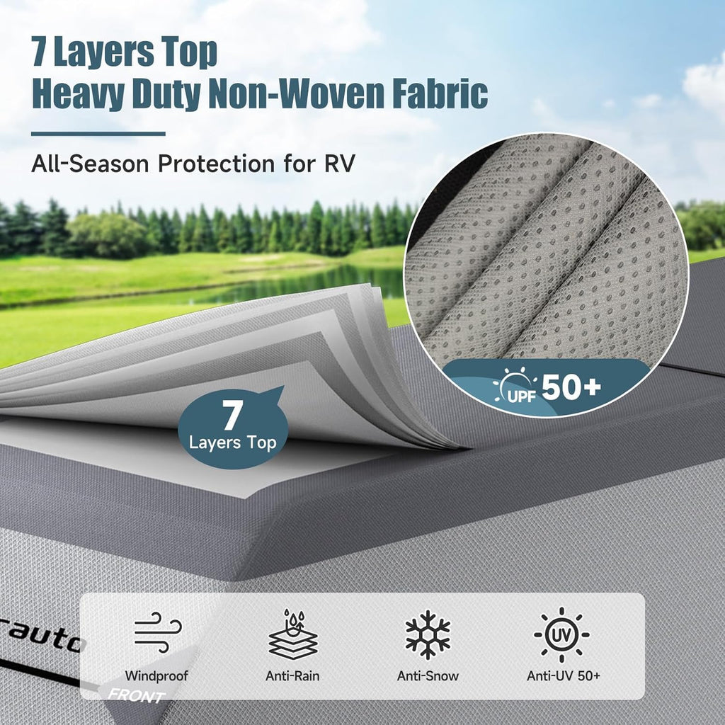 7-Layer Anti-Tear Truck Camper Cover with Gutter Cover A571