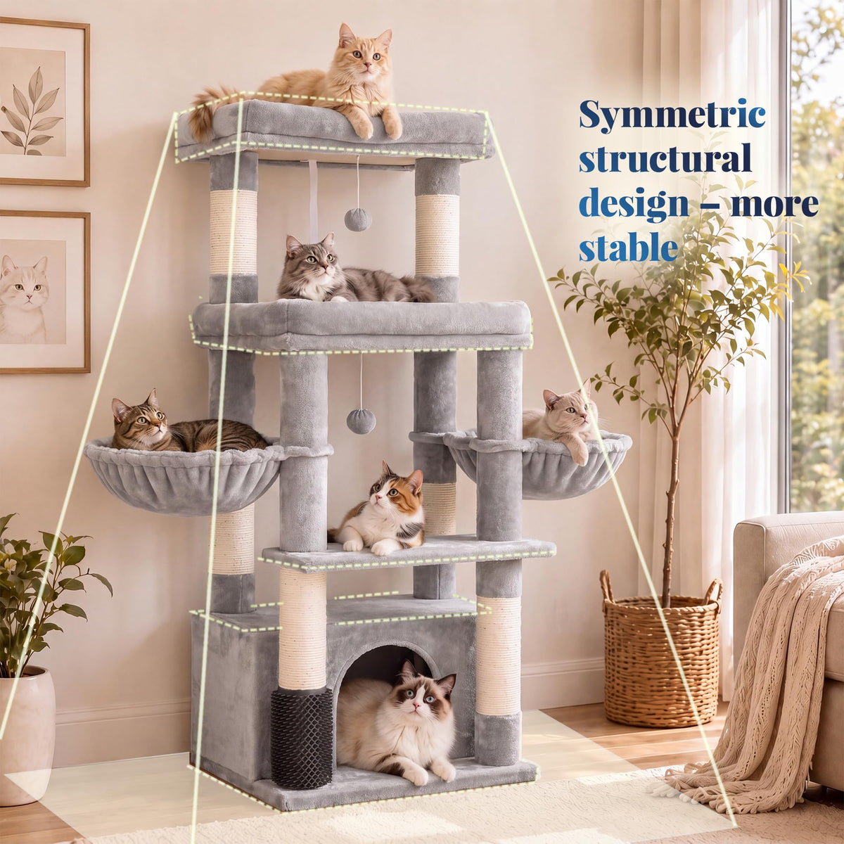Cat Tree Tower with Extra Large Platform E7541