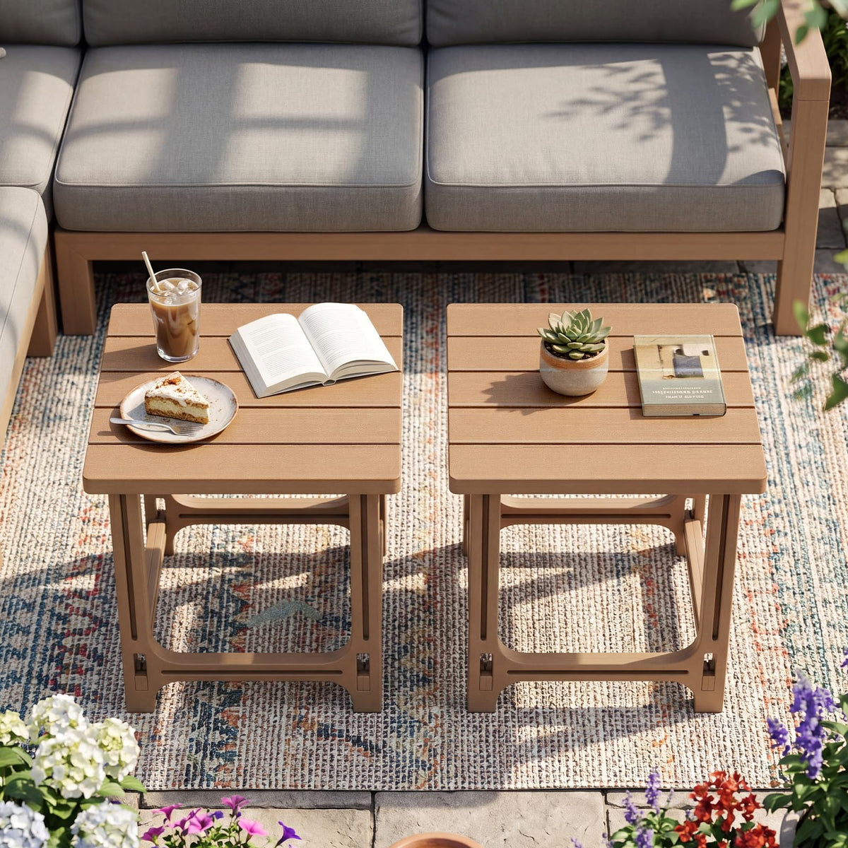 Brown Adirondack Side Table Set of 2 H2692