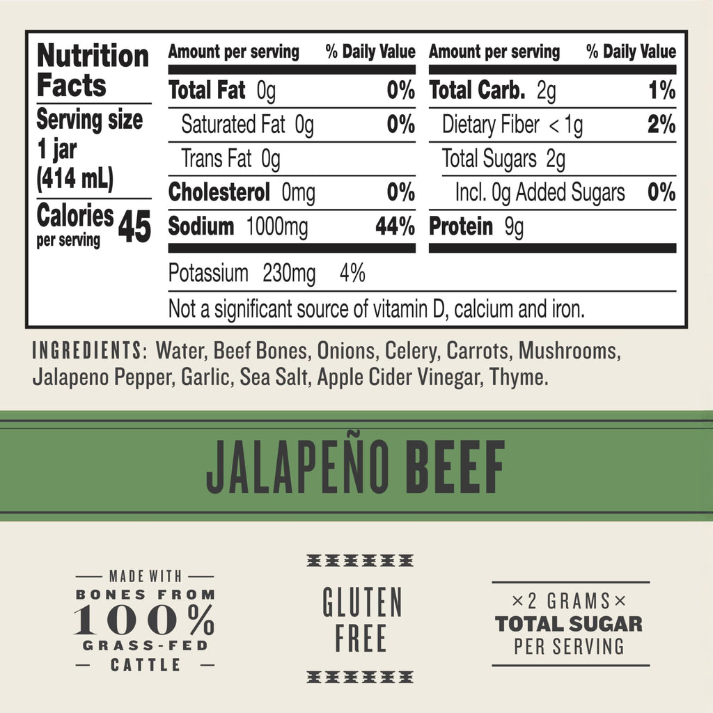 Beef Jalapeno Sea Salt Bone Broth 14 fl oz Pack of 6 V489048