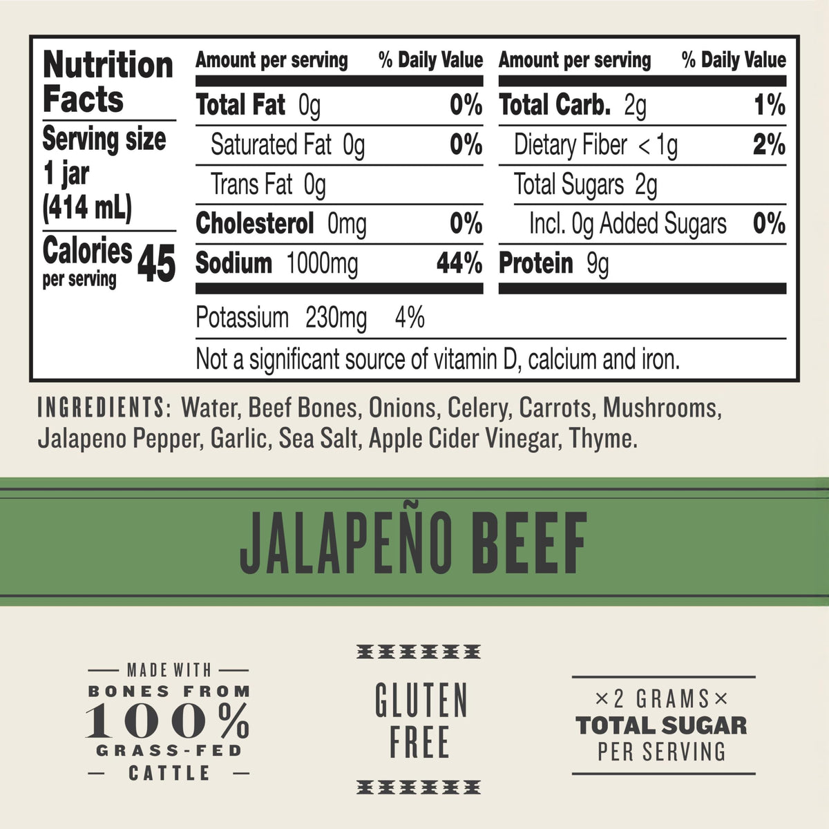 Beef Jalapeno Sea Salt Bone Broth 14 fl oz Pack of 6 V489048
