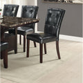Black Faux Leather Tufted Parson Chairs Set of 2 V8786