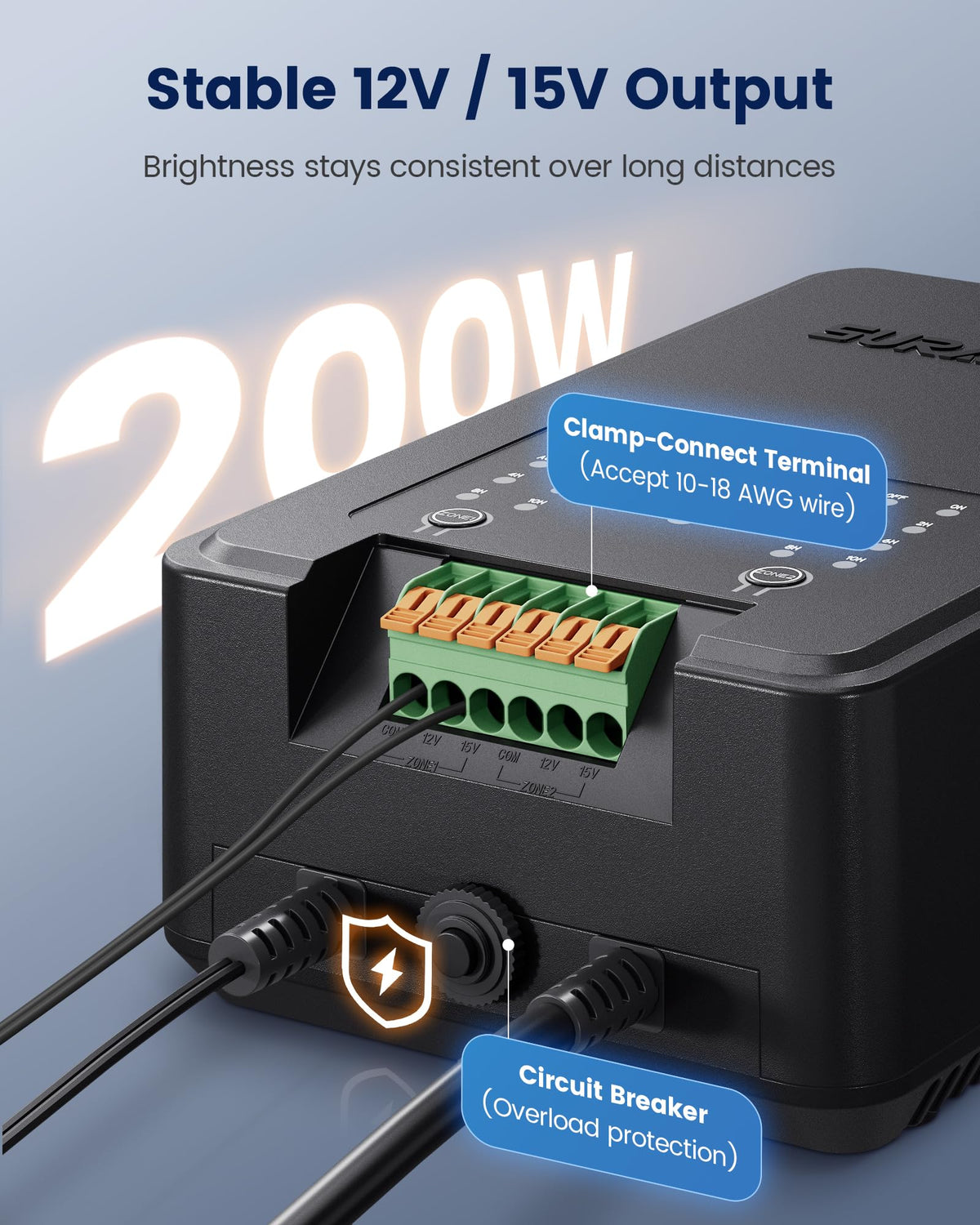 200W Low Voltage Landscape Transformer with Timer G347