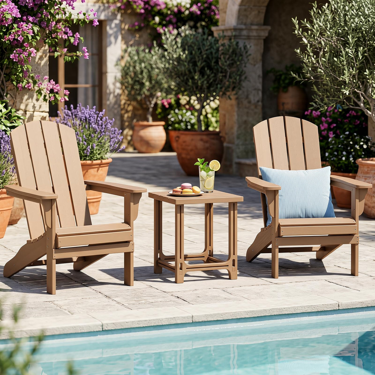 Brown Adirondack Side Table Set of 2 H2692