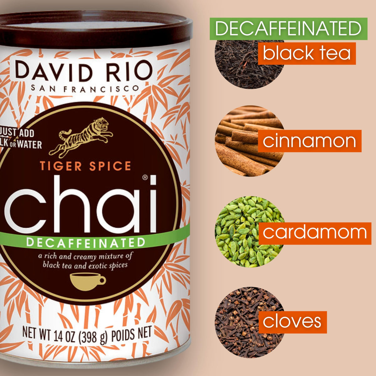 Decaffeinated Chai Tea Latte Mix, 14 Oz Y697
