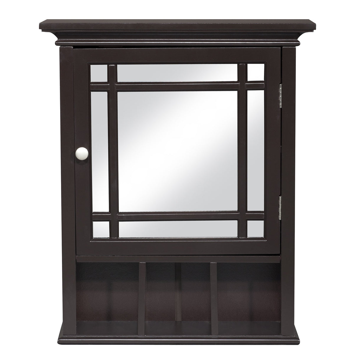Espresso Wooden Over the Toilet Bathroom Medicine Cabinet with Mirror P541447
