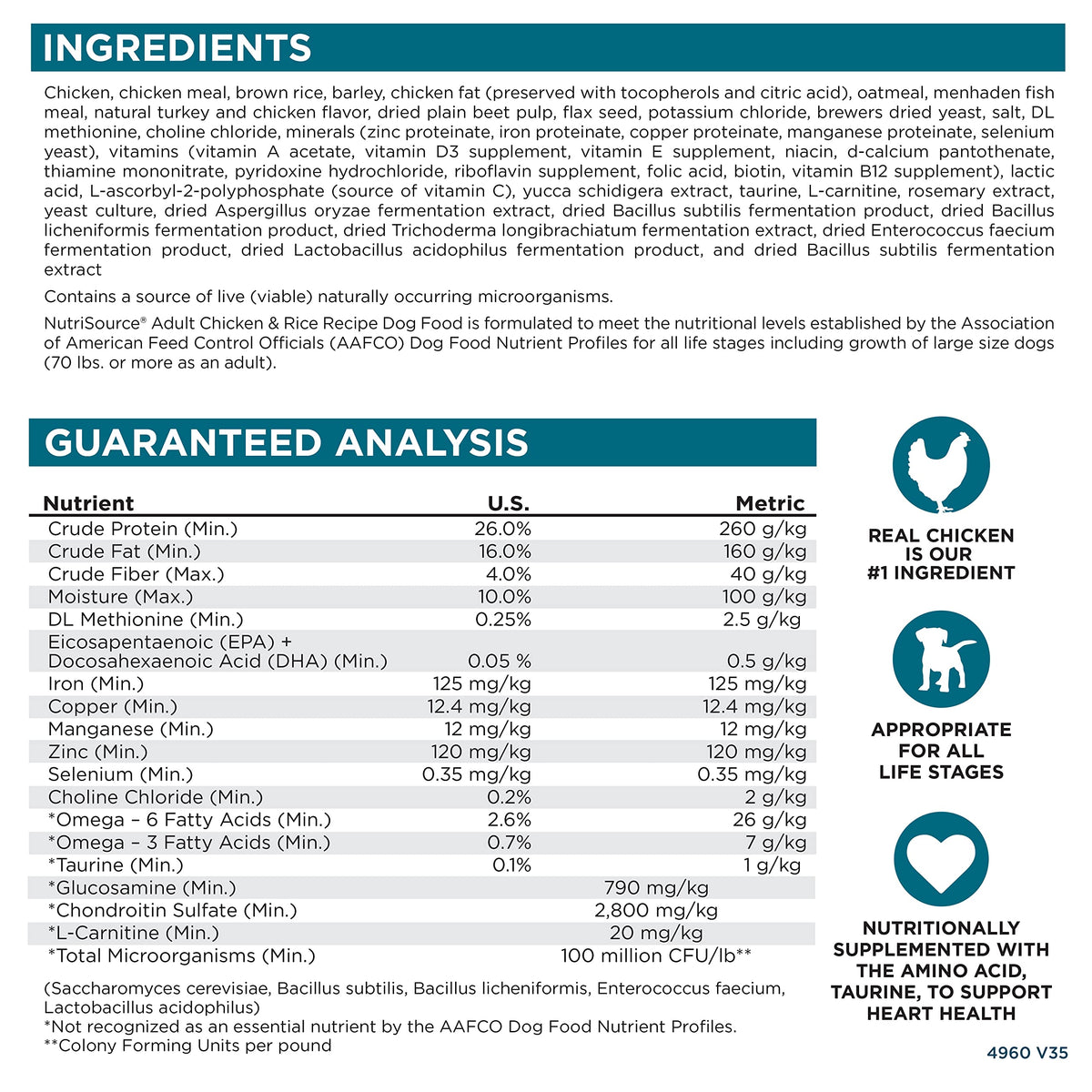 Chicken & Rice Dog Food 26lb K74863