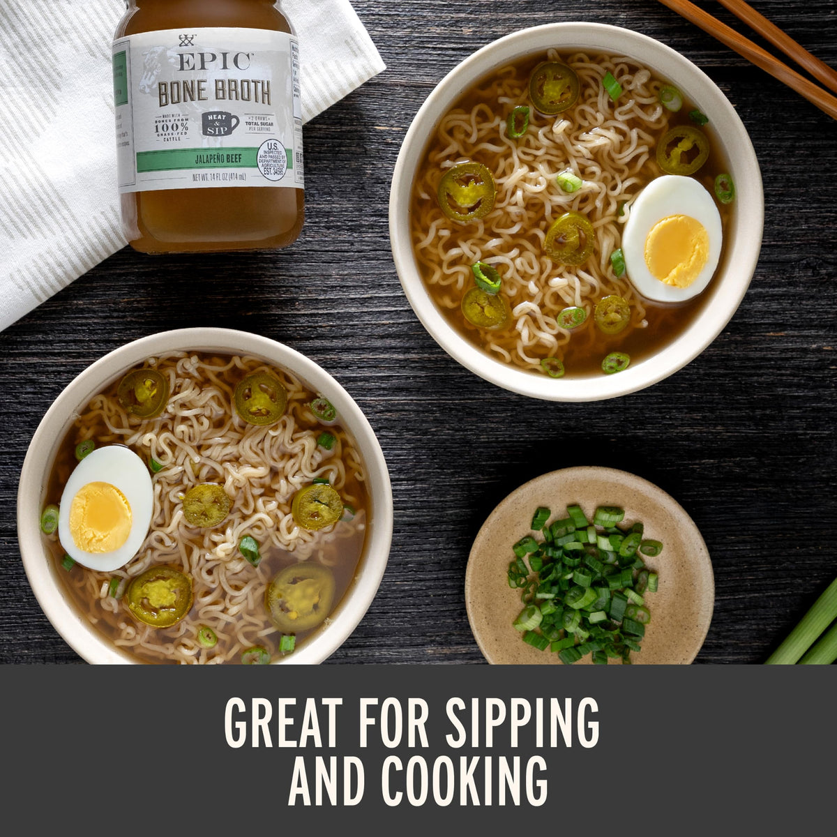 Beef Jalapeno Sea Salt Bone Broth 14 fl oz Pack of 6 V489048